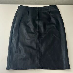 SHEIN Faux black leather pencil skirt